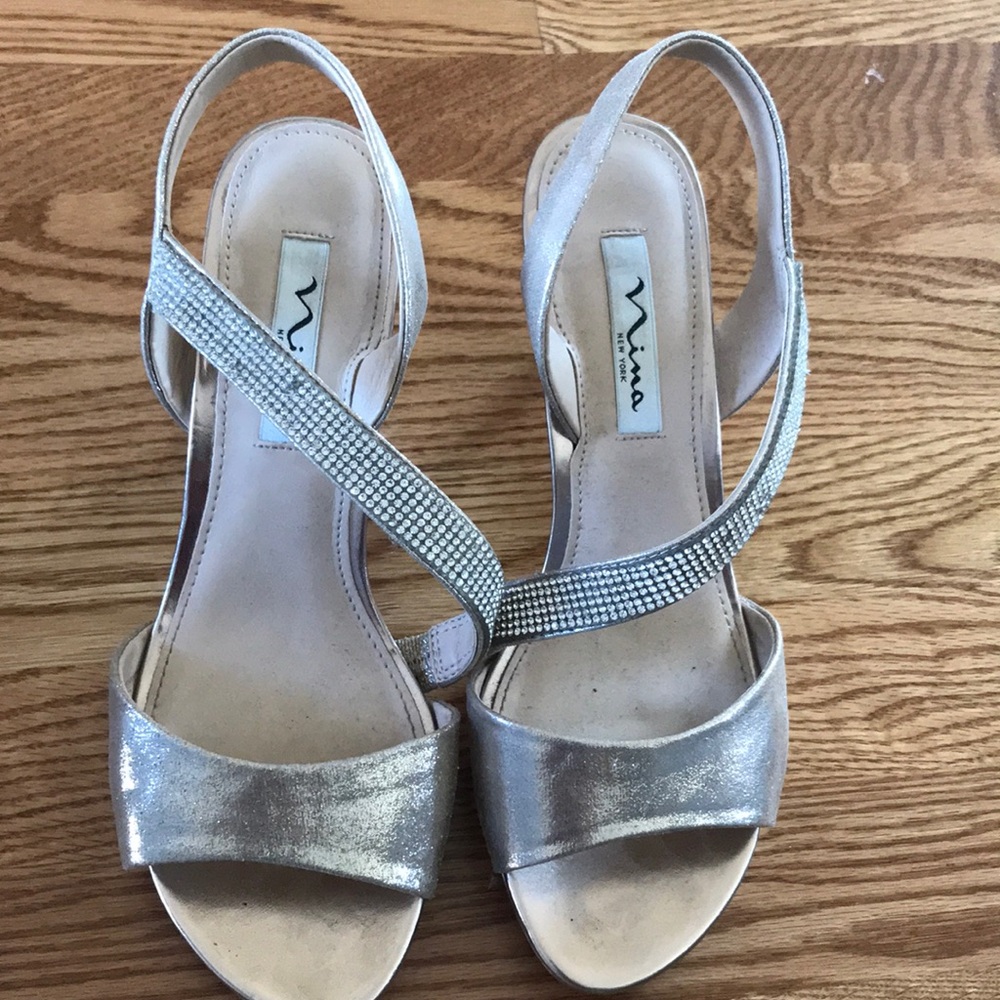 Nina Heel - gold with rhinestones